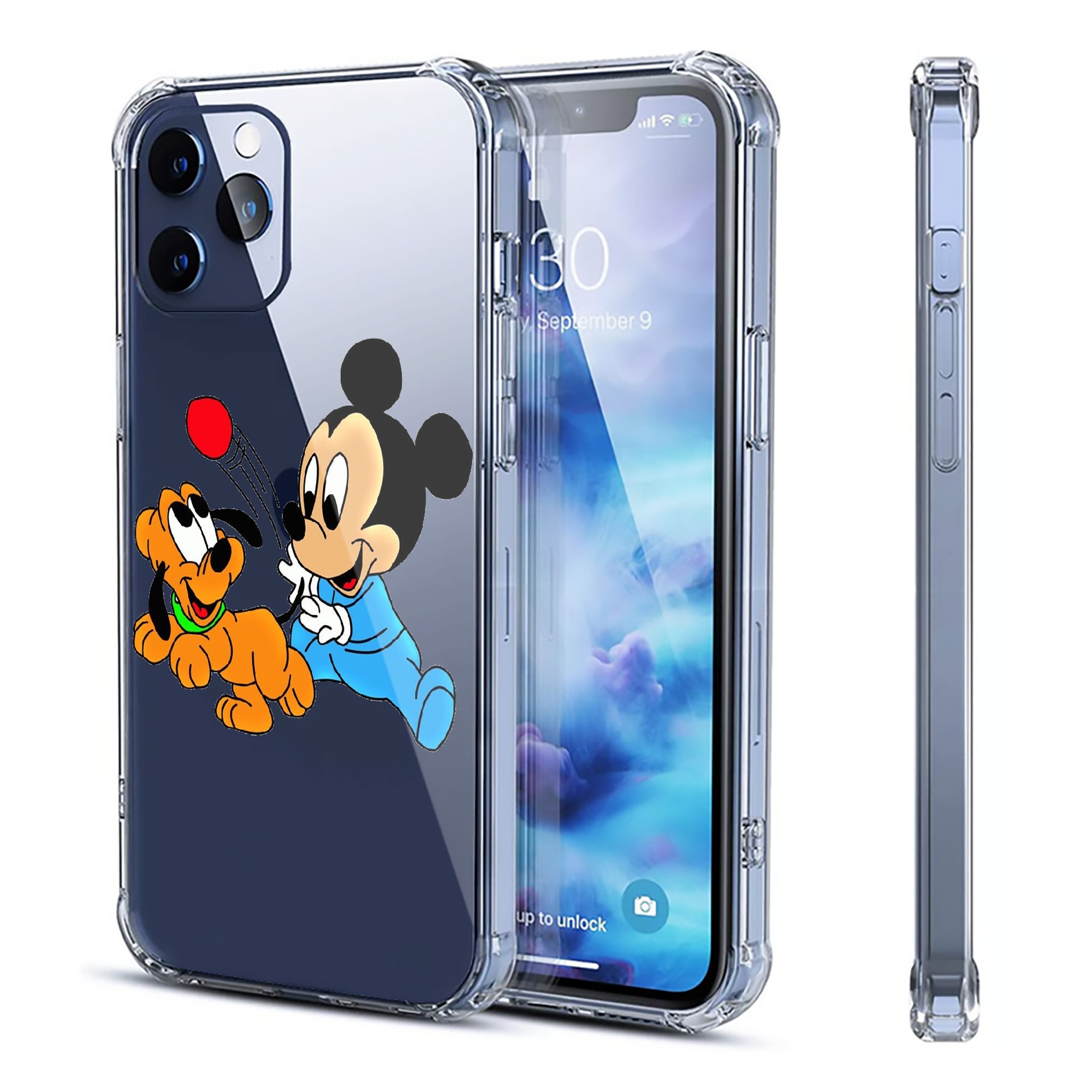 （画像用） ミッキーマウス Mickey Mouse 【iPhone 12シリーズ対応】透明スマホケース（クリアソフトケース）